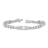 Thumbnail Image 1 of J'Lure Imperial Emerald Step-Cut & Multi-Shape Lab-Grown Diamond Bracelet 8-7/8 ct tw 14K White Gold 7"