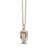 Thumbnail Image 2 of Men's Natural Tiger's Eye & Diamond Saint Christopher Shield Necklace 1/10 ct tw 14K Yellow Gold-Plated Sterling Silver 24"