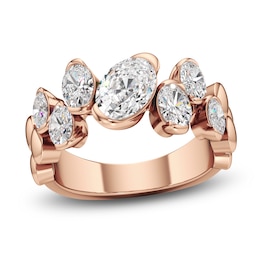 J'Lure Oval Step-Cut Lab-Grown Diamond Scatter Ring 2-1/4 ct tw 14K Rose Gold