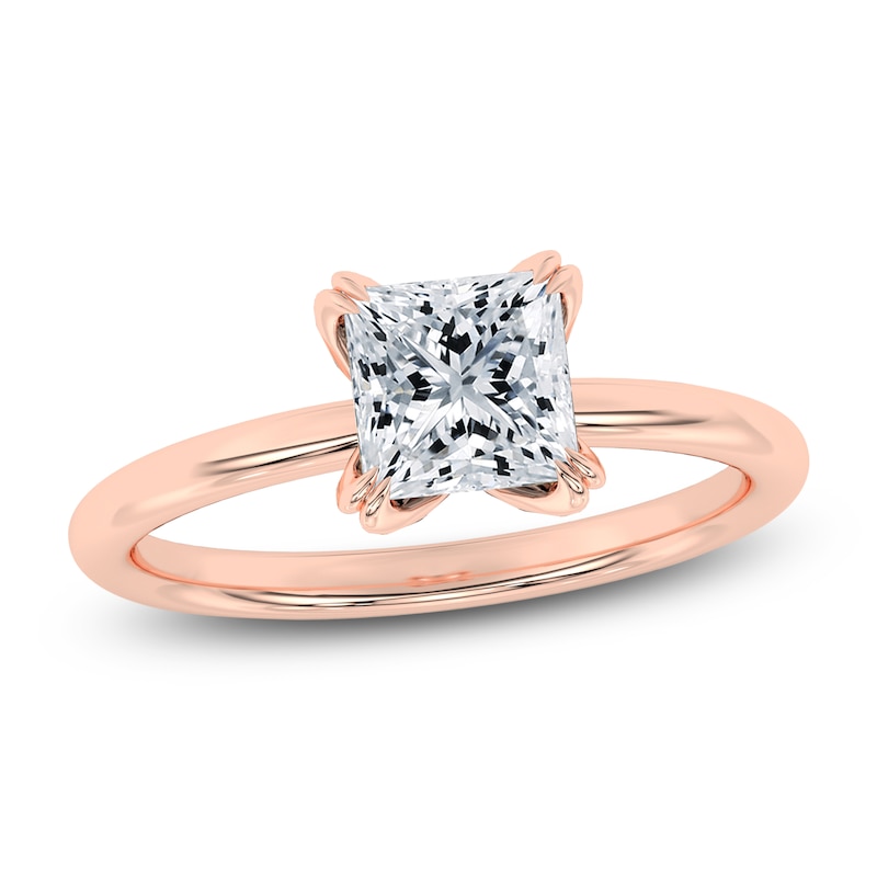 Main Image 1 of Princess-Cut Diamond Solitaire Engagement Ring 1-1/2 ct tw 14K Rose Gold (I2/I)