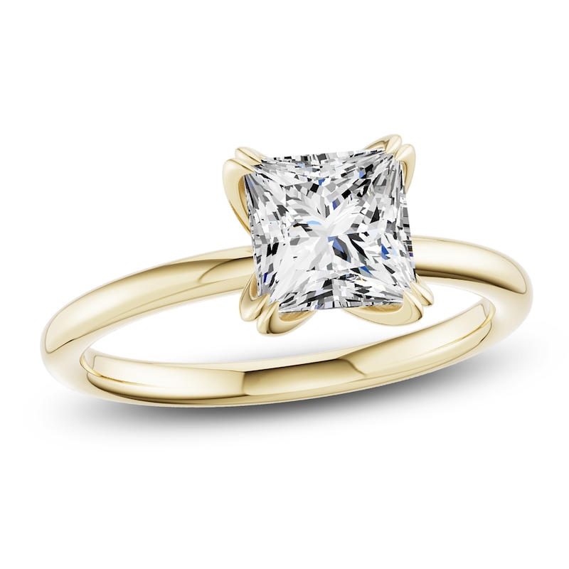 Main Image 1 of Certified Princess-Cut Diamond Solitaire Engagement Ring 2 ct tw 18K Yellow Gold (SI2/G)