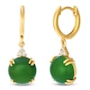 Thumbnail Image 2 of Le Vian Natural Nephrite Jade Dangle Hoop Earrings 1/15 ct tw Diamonds 14K Honey Gold