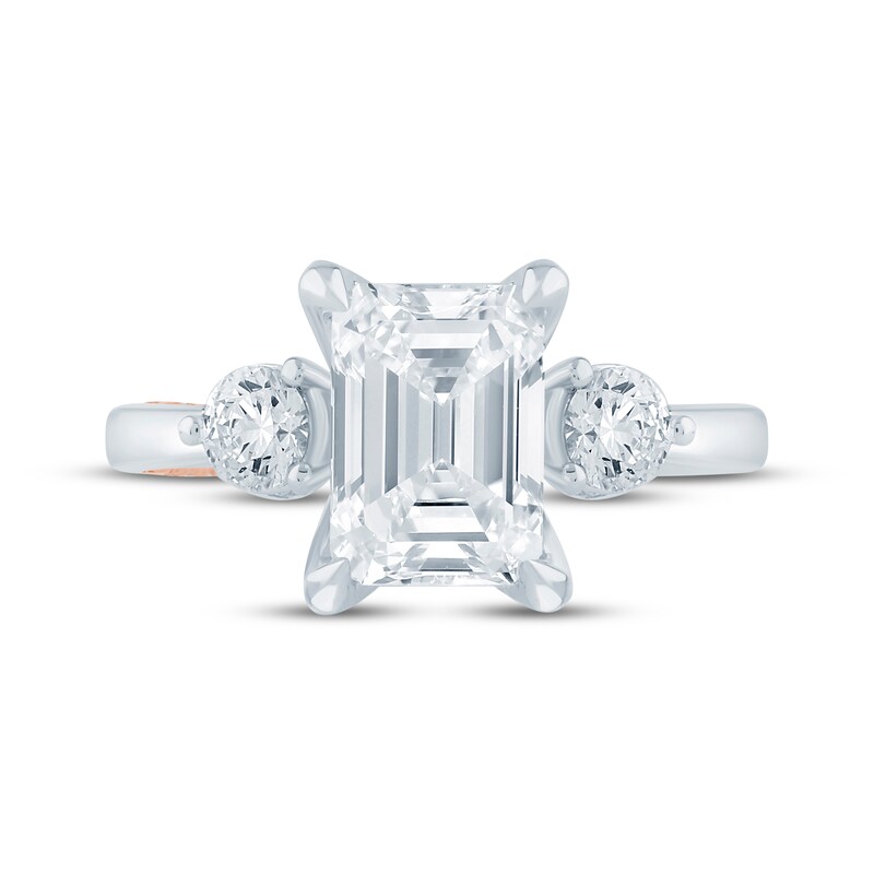 Main Image 4 of Pnina Tornai Emerald-Cut Lab-Grown Diamond Three-Stone Engagement Ring 2-5/8 ct tw 14K White Gold