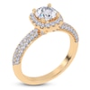 Thumbnail Image 2 of Round-Cut Lab-Grown Diamond Halo Engagement Ring 1-1/4 ct tw 14K Yellow Gold