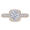 Thumbnail Image 3 of Round-Cut Lab-Grown Diamond Halo Engagement Ring 1-1/4 ct tw 14K Yellow Gold