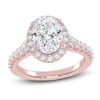 Thumbnail Image 1 of Oval-Cut Lab-Grown Diamond Cushion Halo Engagement Ring 2-3/4 ct tw 14K Rose Gold