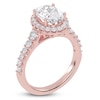 Thumbnail Image 2 of Oval-Cut Lab-Grown Diamond Cushion Halo Engagement Ring 2-3/4 ct tw 14K Rose Gold