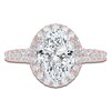 Thumbnail Image 3 of Oval-Cut Lab-Grown Diamond Cushion Halo Engagement Ring 2-3/4 ct tw 14K Rose Gold