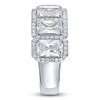 Thumbnail Image 3 of Emerald-Cut Lab-Grown Diamond Halo Anniversary Ring 4 ct tw 14K White Gold