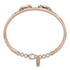 Thumbnail Image 2 of J'Lure Oval Portrait-Cut & Lozenge Step-Cut Lab-Grown Diamond Two-Row Bangle Bracelet 3-5/8 ct tw 14K Rose Gold