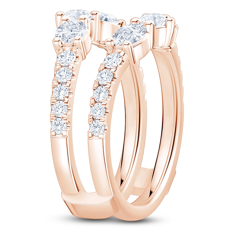 Main Image 2 of Oval & Round-Cut Lab-Grown Diamond Enhancer Ring 1-1/2 ct tw 14K Rose Gold