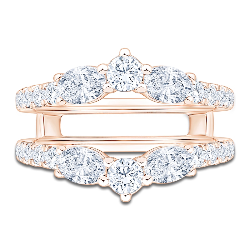 Main Image 3 of Oval & Round-Cut Lab-Grown Diamond Enhancer Ring 1-1/2 ct tw 14K Rose Gold