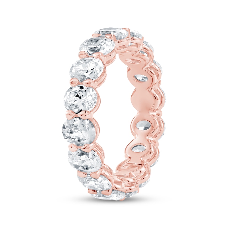 Main Image 2 of Oval-Cut Lab-Grown Diamond Eternity Band 4-1/2 to 5-3/8 ct tw 14K Rose Gold