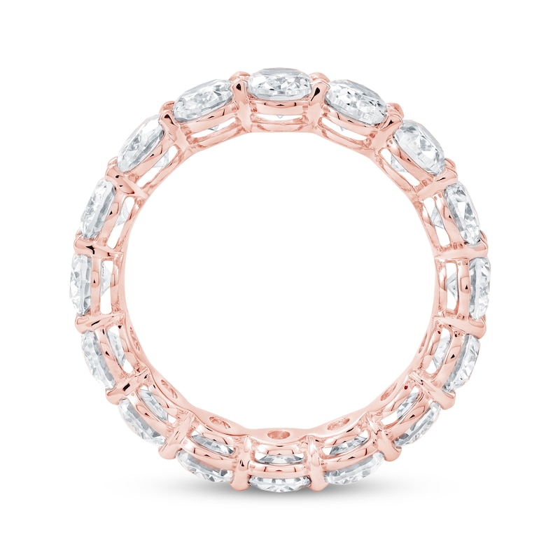 Main Image 3 of Oval-Cut Lab-Grown Diamond Eternity Band 4-1/2 to 5-3/8 ct tw 14K Rose Gold