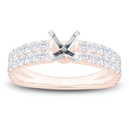 Lab-Grown Diamond Two-Row Engagement Ring Setting 1 ct tw 14K Rose Gold