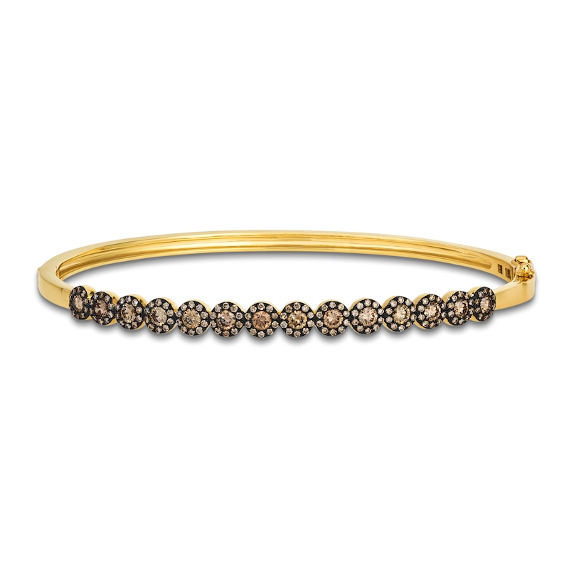 Main Image 1 of Le Vian Chocolate Diamond Halo Bangle Bracelet 1-1/4 ct tw 14K Honey Gold
