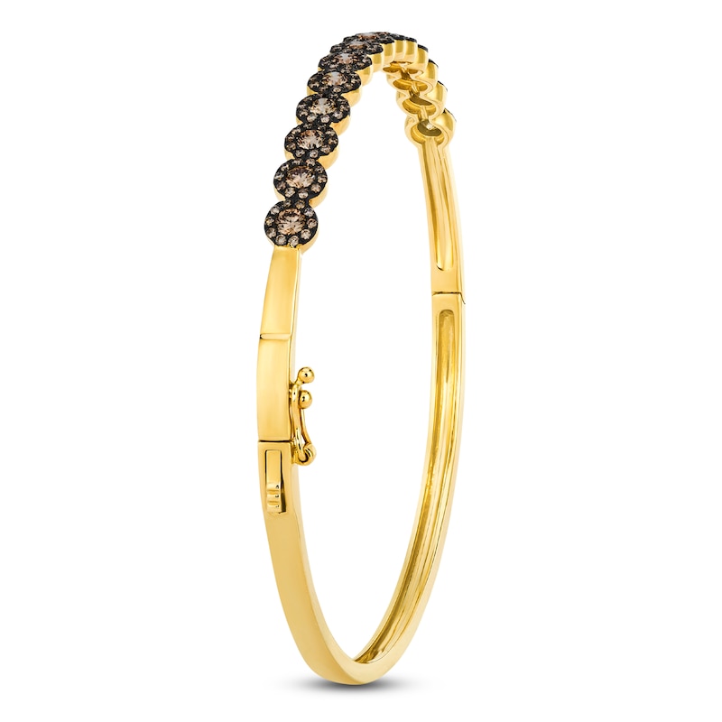 Main Image 3 of Le Vian Chocolate Diamond Halo Bangle Bracelet 1-1/4 ct tw 14K Honey Gold
