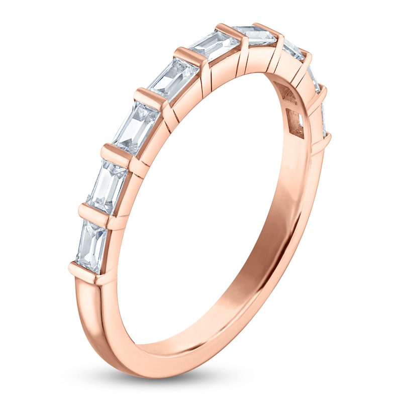 Main Image 2 of Vera Wang VOW Baguette-Cut Diamond Wedding Band 1/2 ct tw 14K Rose Gold