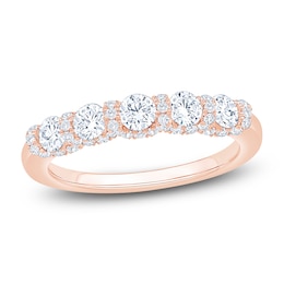 Certified Diamond Anniversary Ring 1 ct tw 18K Rose Gold