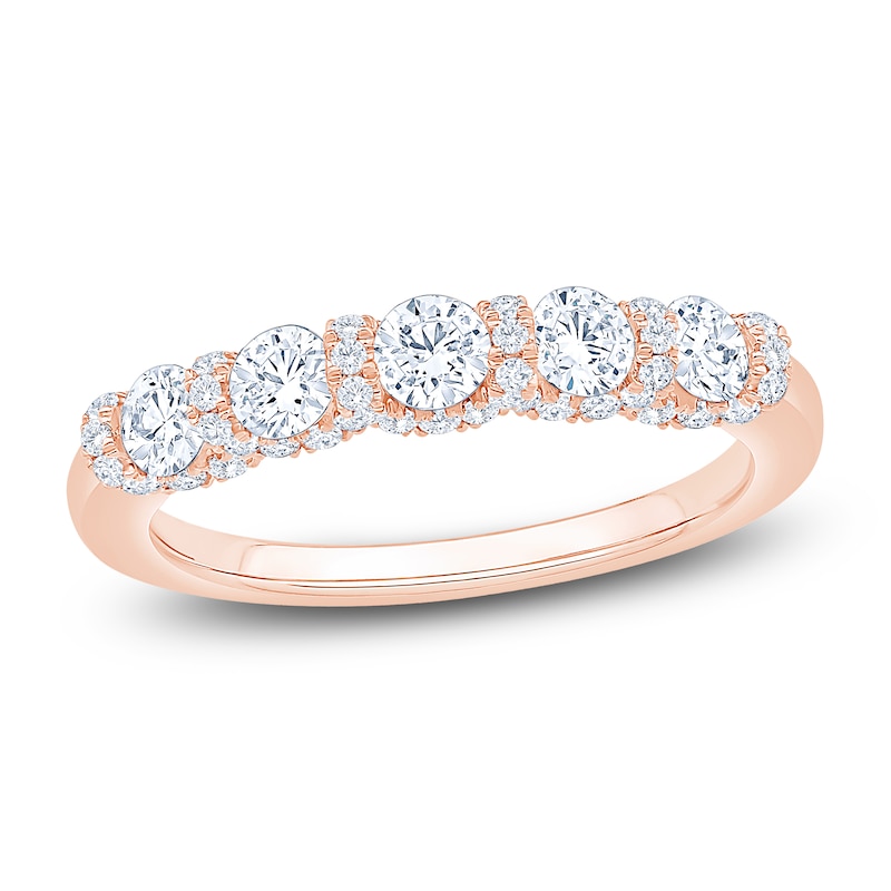 Main Image 1 of Certified Diamond Anniversary Ring 1 ct tw 18K Rose Gold