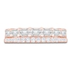 Thumbnail Image 3 of Certified Round & Emerald-Cut Diamond Two-Row Anniversary Ring 1-1/5 ct tw 14K Rose Gold