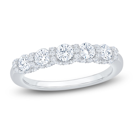 Certified Diamond Anniversary Ring 1 ct tw 18K White Gold