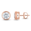 Thumbnail Image 1 of Round-Cut Lab-Grown Diamond Bezel-Set Solitaire Stud Earrings 2 ct tw 18K Rose Gold (VS2/F)