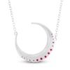 Thumbnail Image 3 of Lab-Created Ruby & White Lab-Created Sapphire Crescent Moon Necklace Sterling Silver 18"