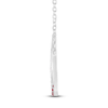 Thumbnail Image 4 of Lab-Created Ruby & White Lab-Created Sapphire Crescent Moon Necklace Sterling Silver 18"