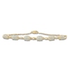 Thumbnail Image 1 of Oval-Cut Natural Opal & Diamond Bracelet 1/20 ct tw 10K Yellow Gold 7.5"