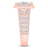 Thumbnail Image 3 of Radiant-Cut Lab-Grown Diamond Halo Engagement Ring 4-1/2 ct tw 14K Rose Gold