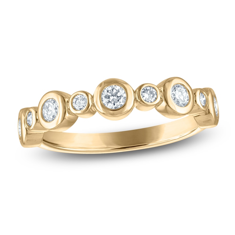 Main Image 1 of Lab-Grown Diamond Bezel-Set Stacking Ring 3/8 ct tw 14K Yellow Gold