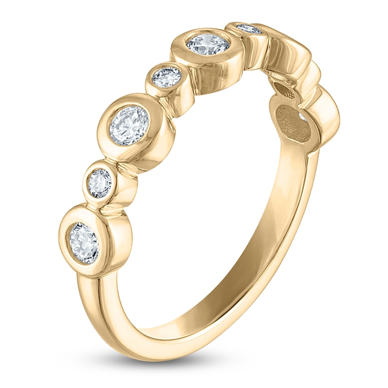 Main Image 2 of Lab-Grown Diamond Bezel-Set Stacking Ring 3/8 ct tw 14K Yellow Gold