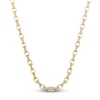 Thumbnail Image 1 of Men's White Lab-Created Sapphire Link Necklace Yellow Ion-Plated Stainless Steel 24"