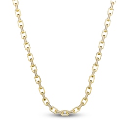Men's White Lab-Created Sapphire Link Necklace Yellow Ion-Plated Stainless Steel 24"