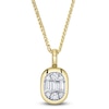 Thumbnail Image 1 of Shy ICON Lumeria Baguette & Round-Cut Multi-Diamond Necklace 1/2 ct tw 14K Yellow Gold 18"