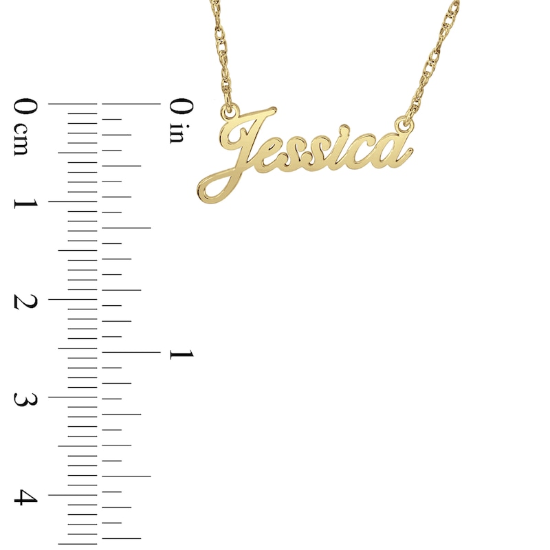 Main Image 4 of Script Name Necklace 24K Yellow Gold-Plated Sterling Silver 18"