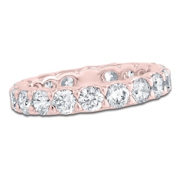 Certified Round-Cut Diamond Eternity Band 2-3/4 to 3-5/8 ct tw 14K Rose Gold