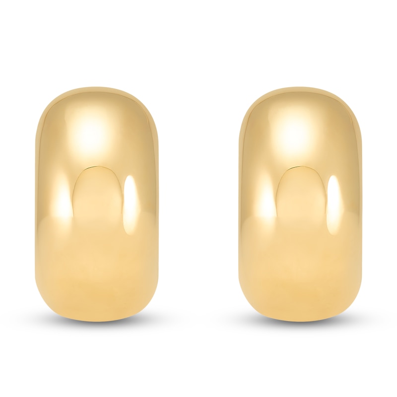 Main Image 1 of Chunky Huggie Hoop Earrings 10K Yellow Gold