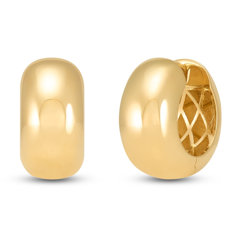 Main Image 2 of Chunky Huggie Hoop Earrings 10K Yellow Gold