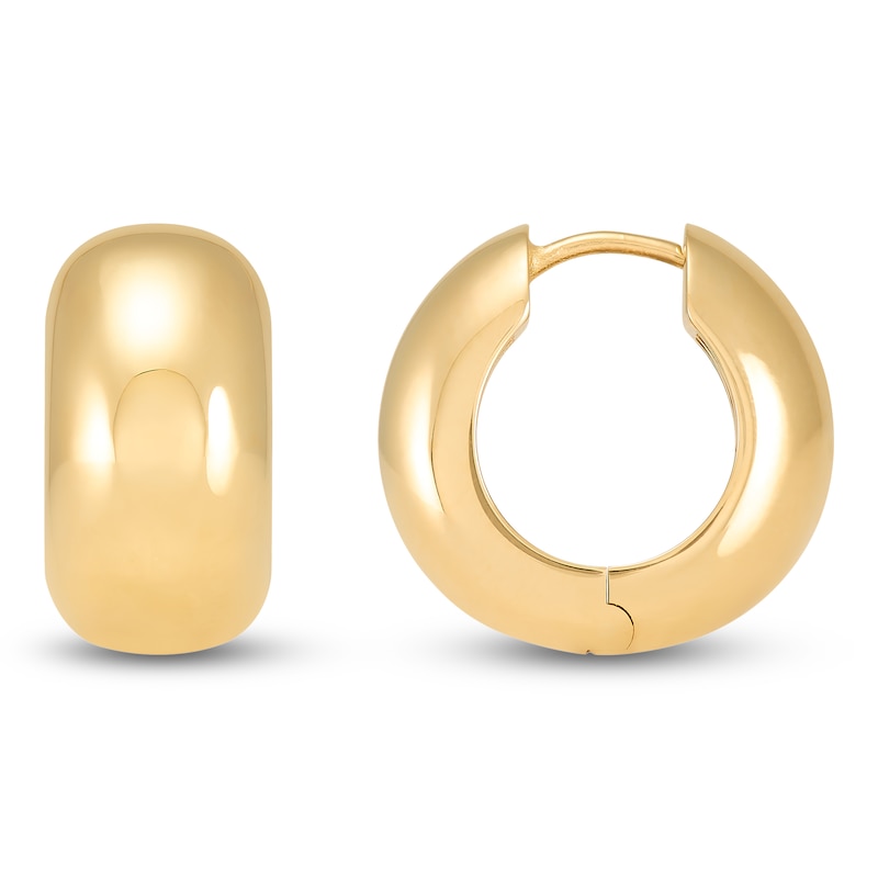 Main Image 3 of Chunky Huggie Hoop Earrings 10K Yellow Gold