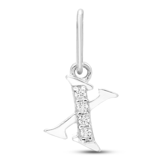 Jared Signature Diamond Accent Lowercase Letter X Charm Sterling Silver