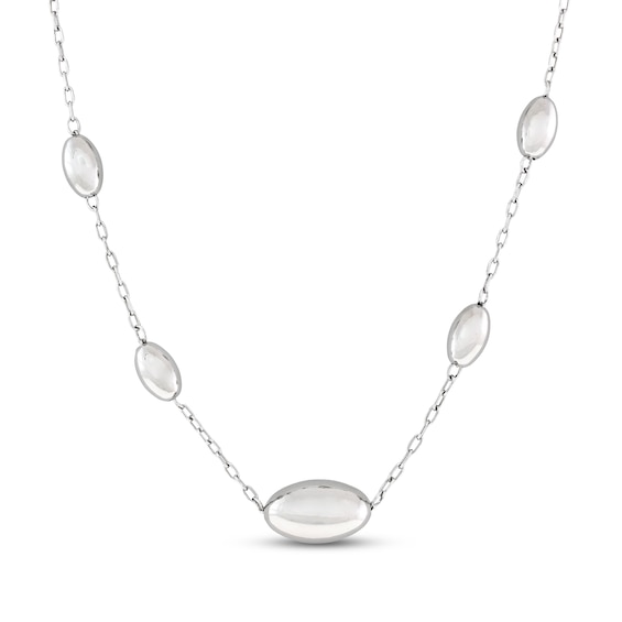 Italia D'Argento Pebble Bead Station Necklace Sterling Silver 18"
