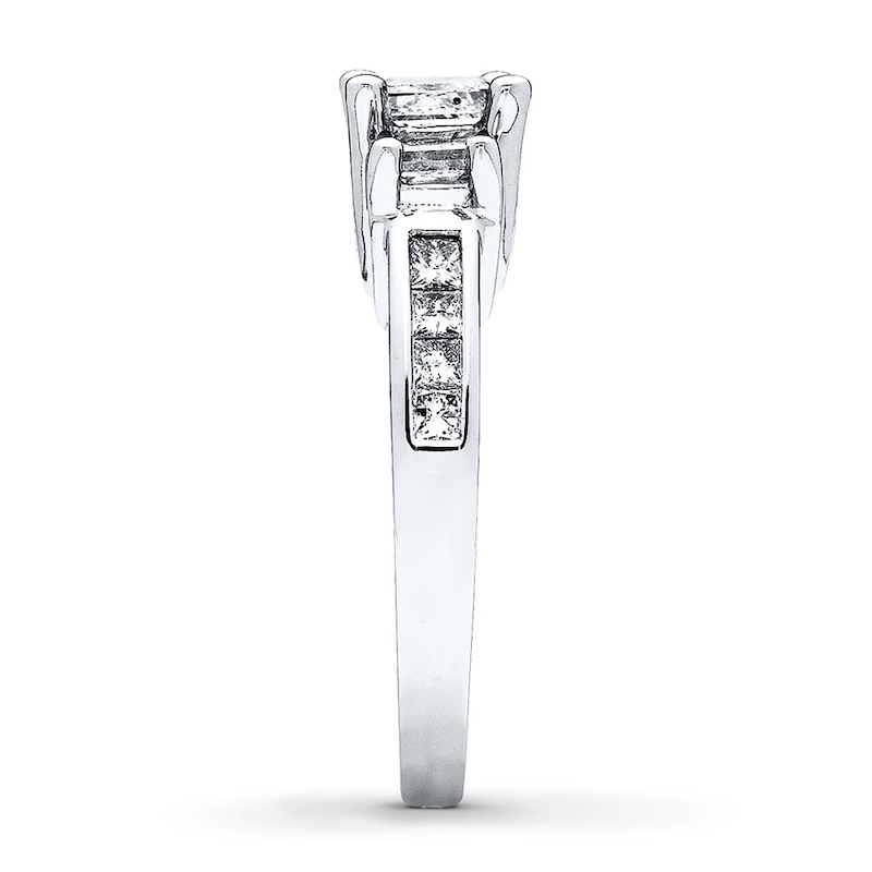 Diamond 3-Stone Ring 2 ct tw Princess 14K White Gold