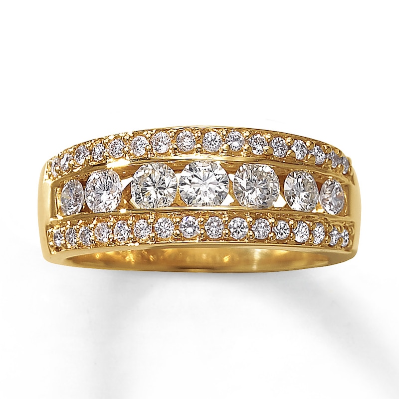 Diamond Anniversary Ring 1 ct tw Round-cut 14K Yellow Gold