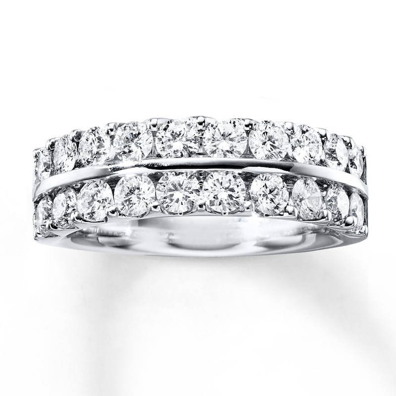 Diamond Anniversary Ring 1-1/2 ct tw Round-cut 14K White Gold