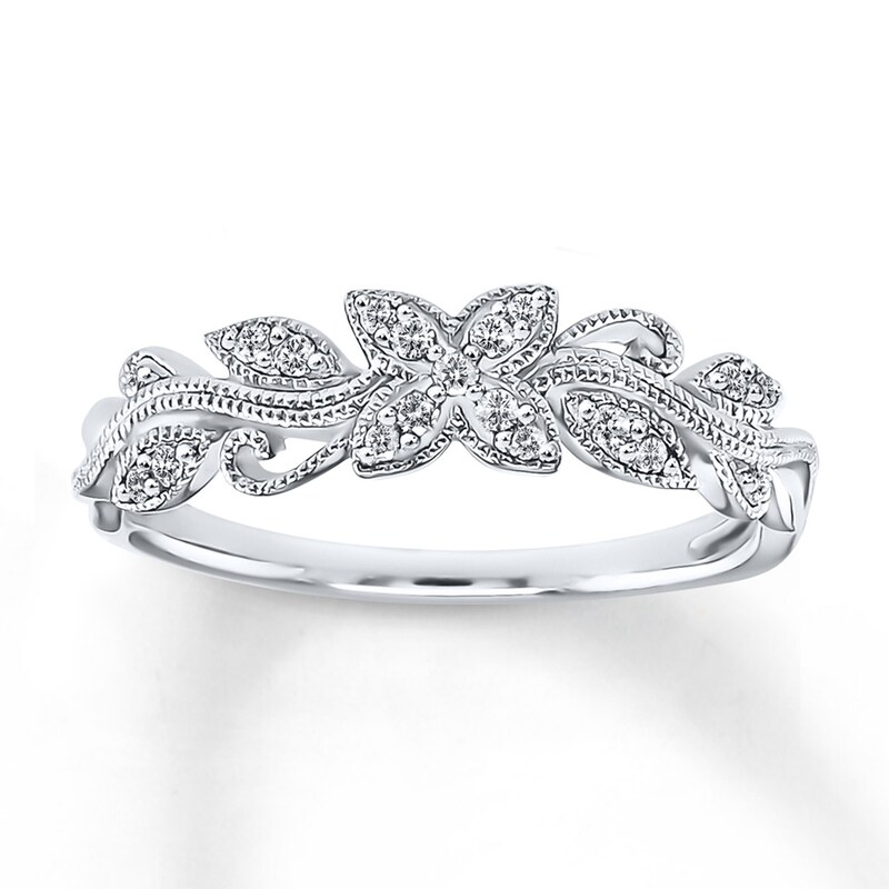 Diamond Band 1/10 ct tw Round-cut 10K White Gold
