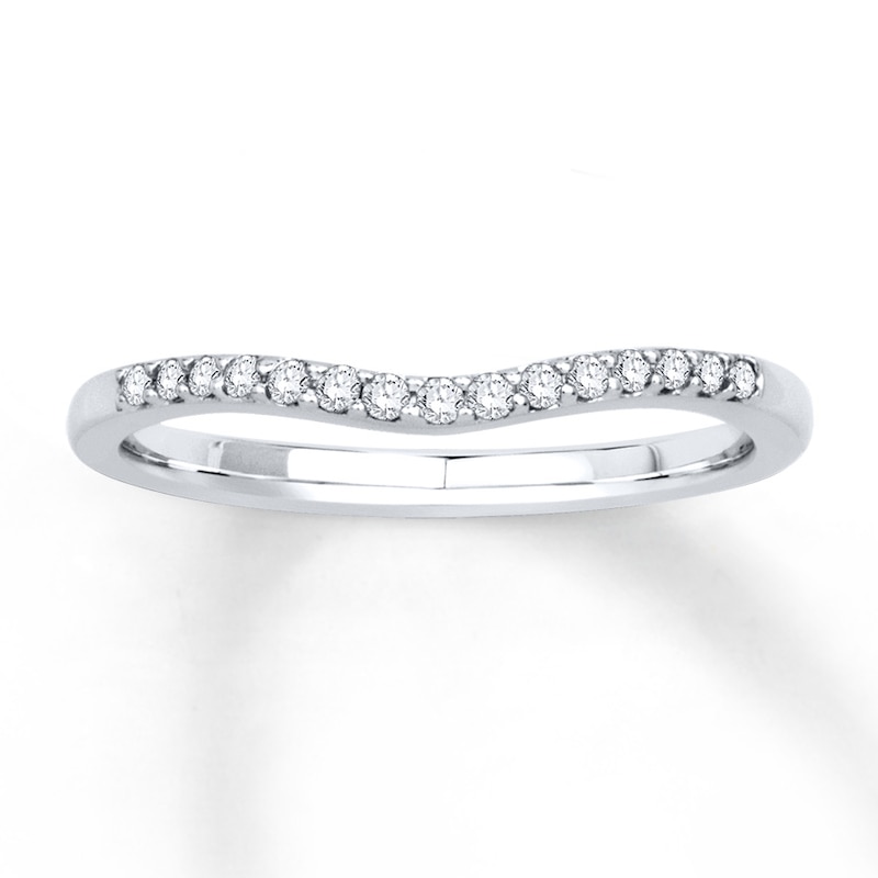 Main Image 1 of Colorless Diamond Ring 1/10 ct tw Round-cut 14K White Gold