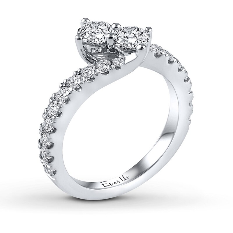 Main Image 2 of Ever Us Two-Stone Ring 1-1/2 ct tw Diamonds 14K White Gold