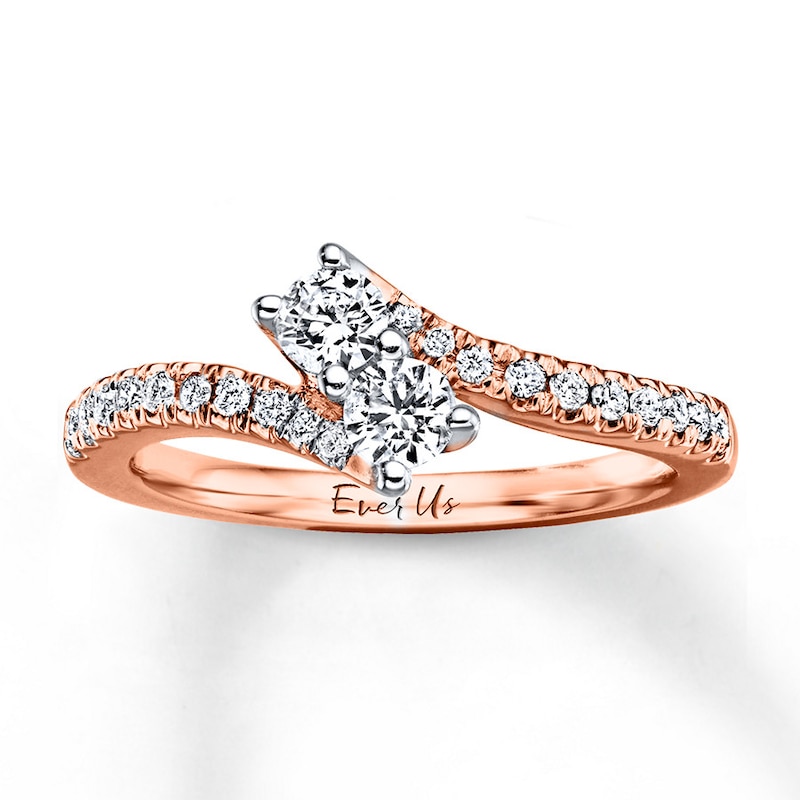 Ever Us Two-Stone Ring 1/2 ct tw Diamonds 14K Rose Gold